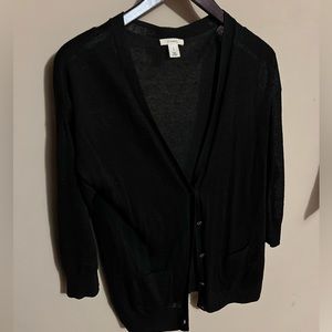 Caslon size large petite 3/4 sleeve black cardigan